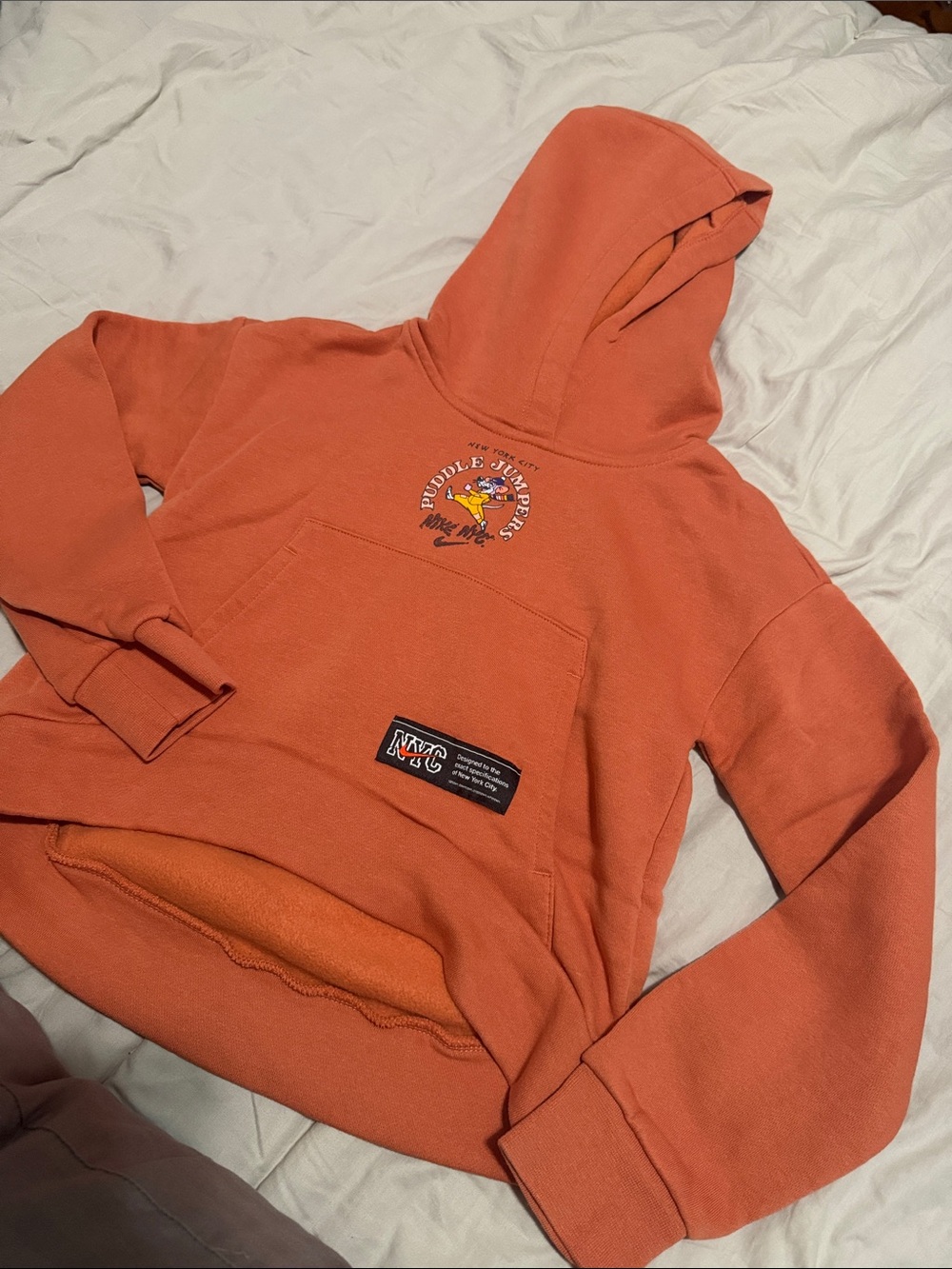 NWOT Nike Kids Orange Graphic Hoodie size Small